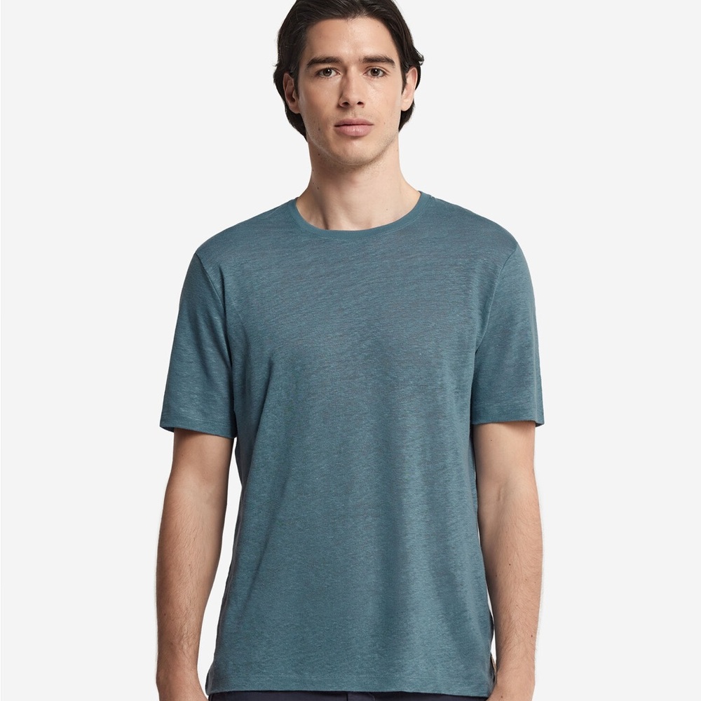 Men's Linen Crew Neck T-Shirt